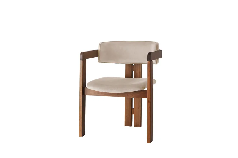 Dellon Karmstol, Valnöt/Beige