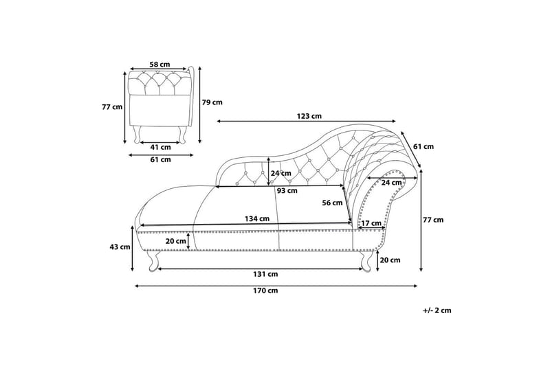 Nimes Schäslong - Svart - Products - Möbler - Fåtölj & stolar - Fåtölj - Liggfåtölj