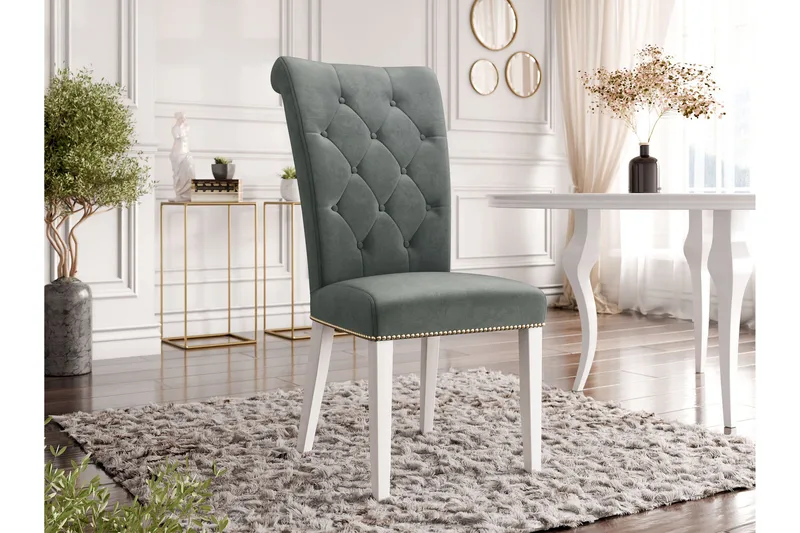 Garvin Matstol - Grå/Vit - Products - Möbler - Fåtölj & stolar - Matstol & köksstol