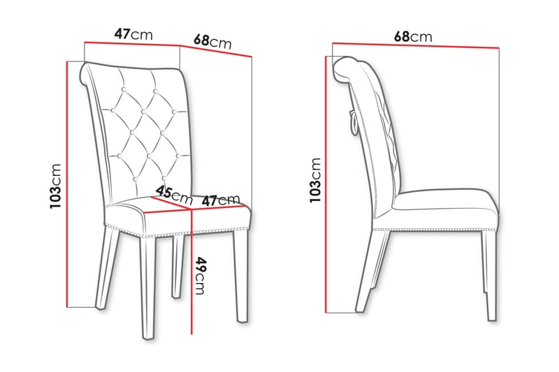 Garvin Matstol - Rosa/Svart - Products - Möbler - Fåtölj & stolar - Matstol & köksstol
