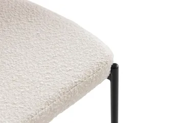 Gemmiano Stol Teddy - Vit matstol/köksstol i Boucle/Teddy med svarta metallben - Vit Teddy / Svarta ben - Products - Möbler - Fåtölj & stolar - Matstol & köksstol