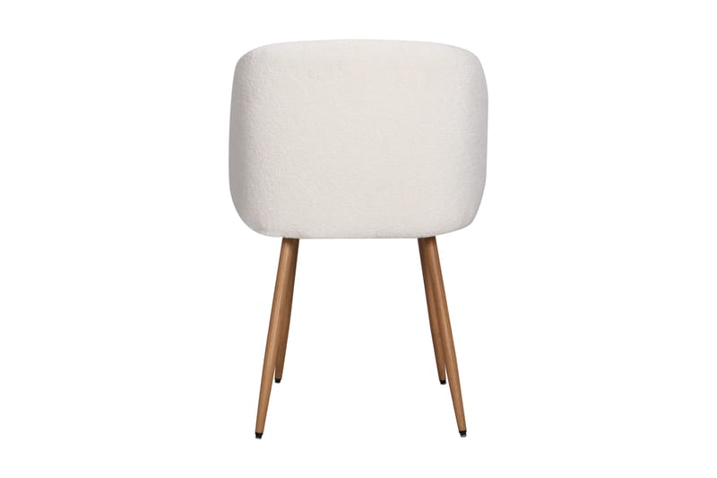 Greya Matstol med armstöd - Vit Bouclé / Metallben Brun - Products - Möbler - Fåtölj & stolar - Karmstol