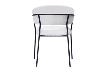 Karol Matstol med armstöd - Vit Bouclé / Metallben Svart - Products - Möbler - Fåtölj & stolar - Karmstol