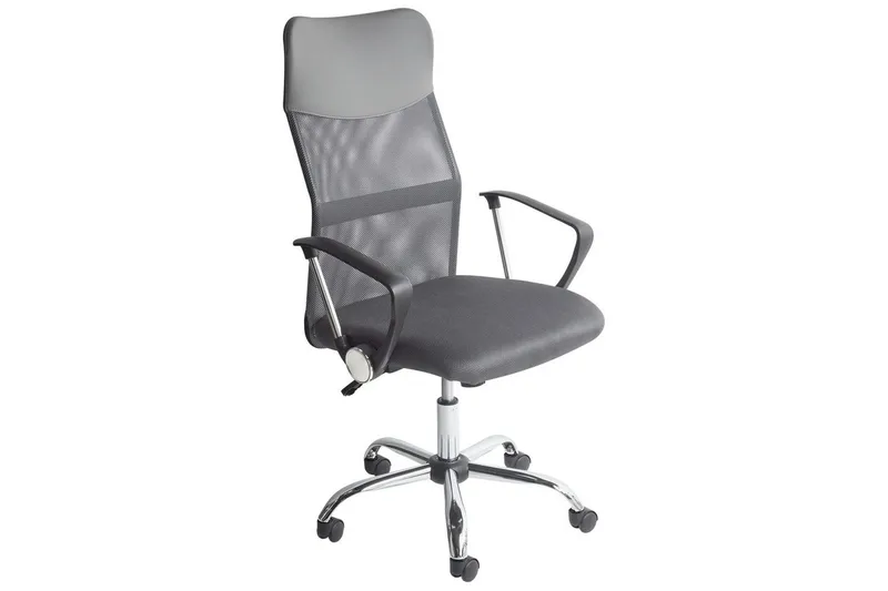 Kontorsstol Design Grå/svart/silver, Grå/svart/silver