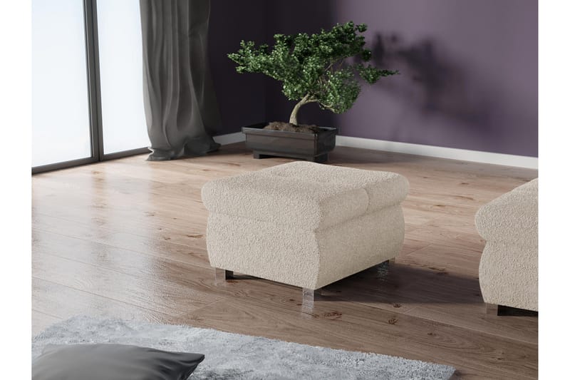Cerys Fotpall 60 cm - Beige - Products - Möbler - Fåtölj & stolar - Pall & puff - Fotpallar