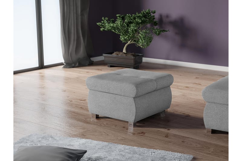 Cerys Fotpall 60 cm - Grå - Products - Möbler - Fåtölj & stolar - Pall & puff - Fotpallar