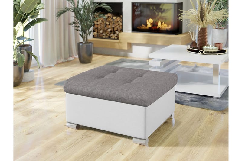 Dynir Fotpall 68 cm - Vit/Mörkgrå - Products - Möbler - Fåtölj & stolar - Pall & puff - Fotpallar