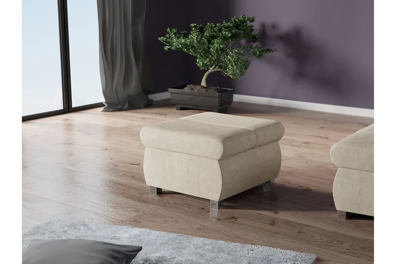 Gamal Fotpall 60 cm - Beige - Products - Möbler - Fåtölj & stolar - Pall & puff - Fotpallar