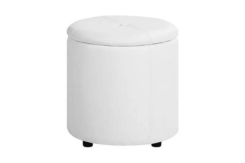 Syosset Fotpall med Förvaring, Vit