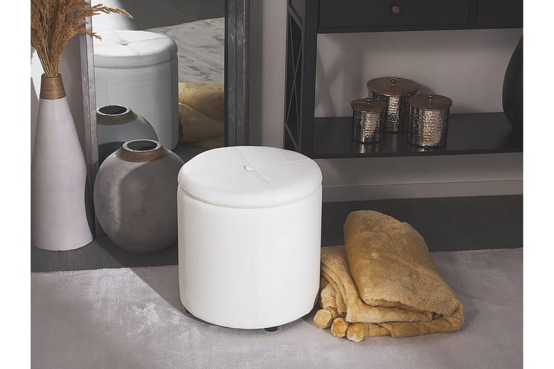 Syosset Fotpall med Förvaring - Vit - Products - Möbler - Fåtölj & stolar - Pall & puff - Fotpallar