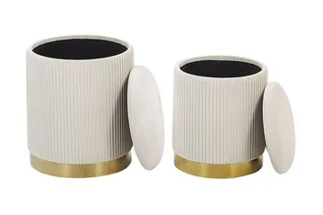 Trumelet Fotpall med Förvaring 2-pack - Vit - Products - Möbler - Fåtölj & stolar - Pall & puff - Fotpallar