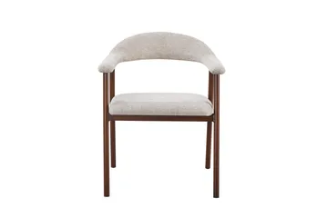 Ronja Matstol i metall med tygsits - Beige/Valnöt - Products - Möbler - Fåtölj & stolar - Matstol & köksstol