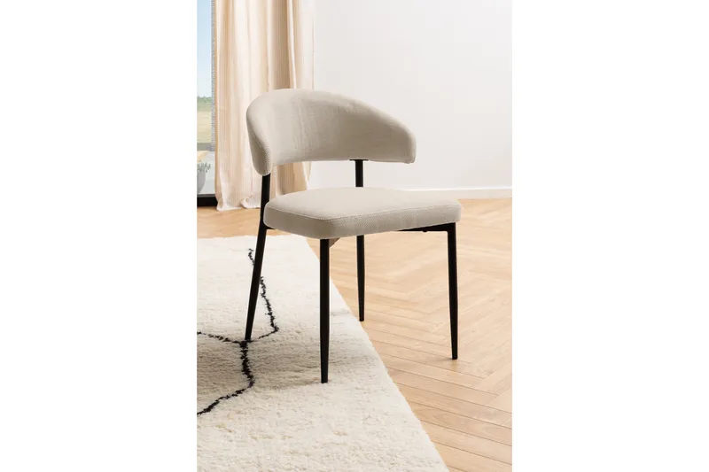 Sawako Matstol - Beige / Svart - Products - Möbler - Fåtölj & stolar - Matstol & köksstol