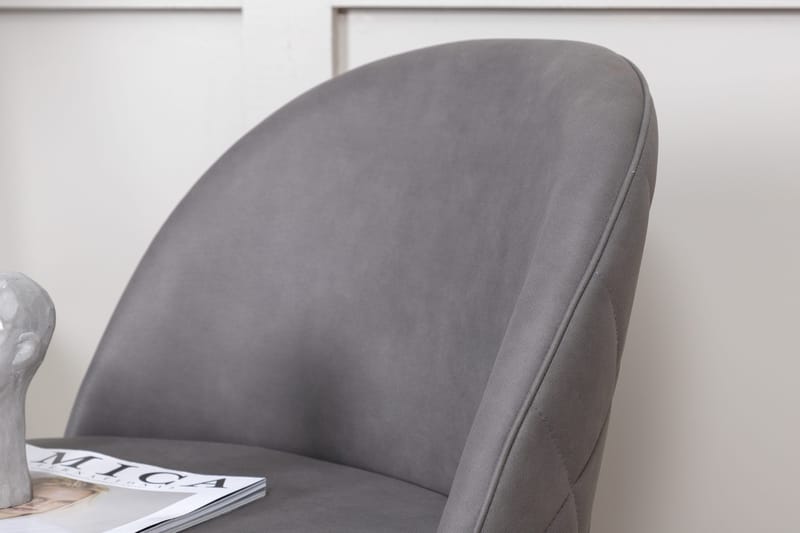 Velvet Stitches Matstol - Grå/Svart - Products - Möbler - Fåtölj & stolar - Matstol & köksstol