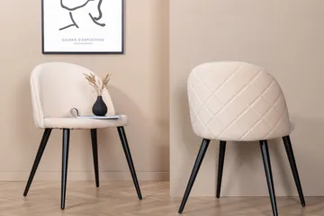 Velvet Stitches Matstol - Svart - Products - Möbler - Fåtölj & stolar - Matstol & köksstol