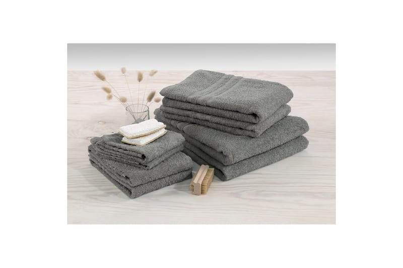 Gästhandduk Basic Frotté - Grå - Products - Textil & mattor - Badrumstextil - Handdukar