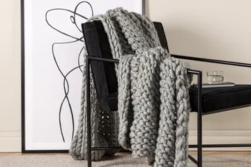 Kate Pläd 130x170 cm - Ljusgrå - Products - Textil & mattor - Filt & pläd