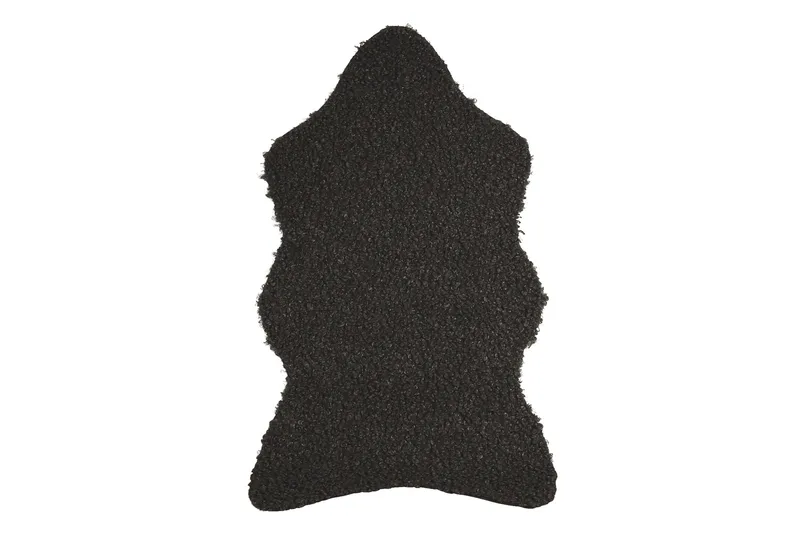 Mahto Fårskinn 60x110 cm Rektangulär, Svart