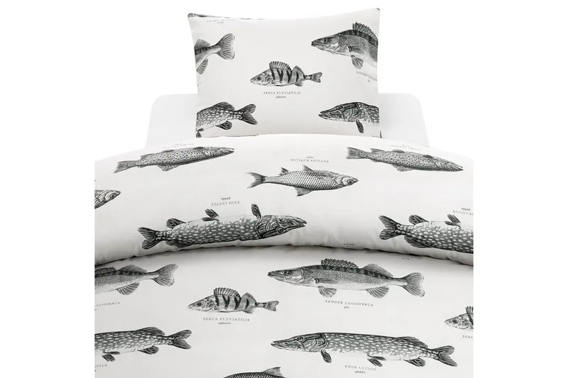 Påslakanset Enkelsäng 2-Dels Fiske Vit, Franzén
