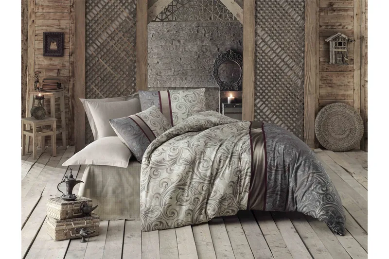 Victoria Bäddset Dubbelt 4-dels, Creme/Beige/Multi