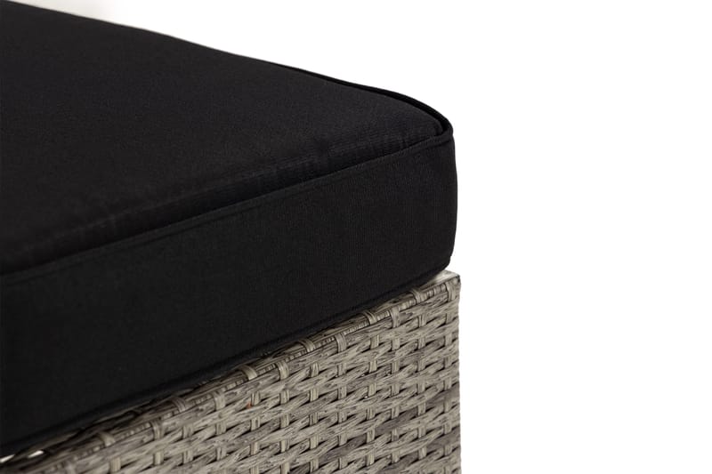 Bahamas Divanmodul - Loungebord utomhus 75x75 cm till soffgrupp i konstrotting med glasskiva - Grå / Svart dyna - Products - Utemöbler & utemiljö - Övrigt utemöbler - Moduler utesoffa