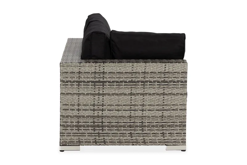 Bahamas Högermodul utomhus 140 cm i konstrotting - Grå / Svarta dynor - Products - Utemöbler & utemiljö - Övrigt utemöbler - Moduler utesoffa