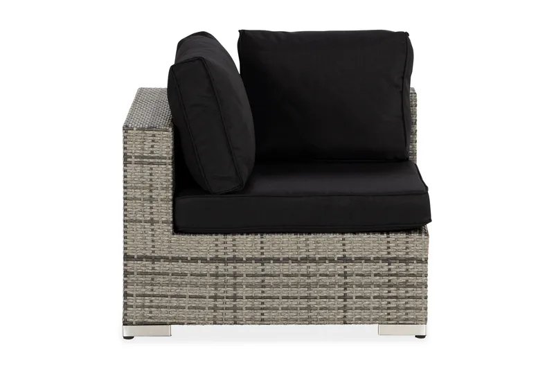 Bahamas Hörnmodul utomhus i konstrotting - Grå / Svarta dynor - Products - Utemöbler & utemiljö - Övrigt utemöbler - Moduler utesoffa