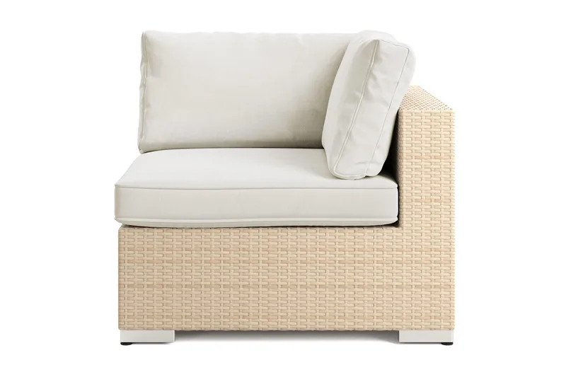 Bahamas Hörnmodul utomhus i konstrotting med Ljus vattenavisande dyna, Beige