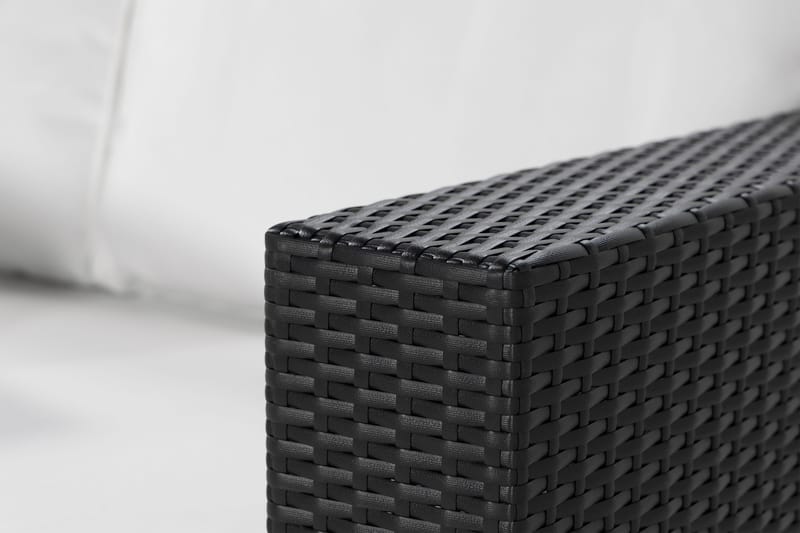 Bahamas Vänstermodul utomhus 140 cm i konstrotting - Svart / Vita dynor - Products - Utemöbler & utemiljö - Övrigt utemöbler - Moduler utesoffa - Vänstermodul utesoffa