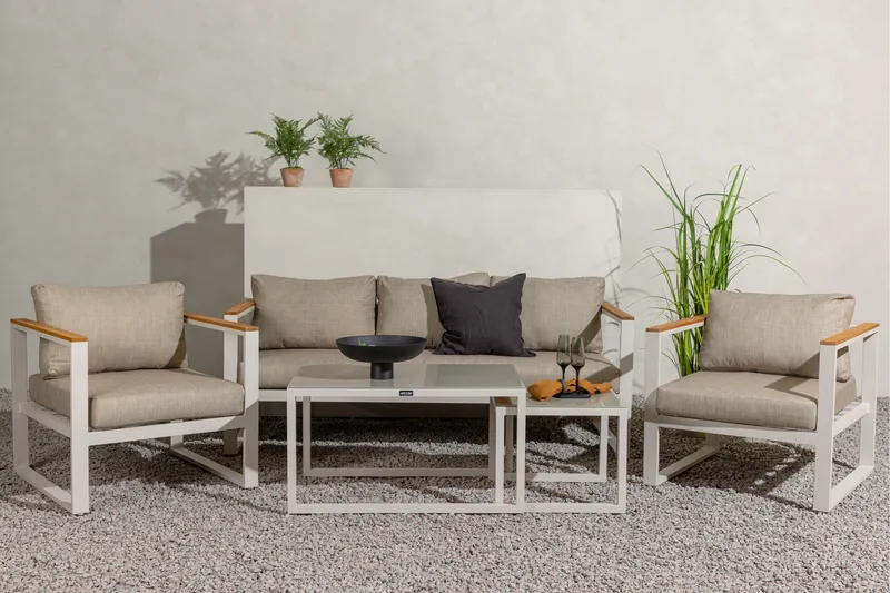 Aspvik Soffgrupp 5-sits - Grå / Beigea dynor - Products - Utemöbler & utemiljö - Loungemöbler - Loungeset & loungegrupp