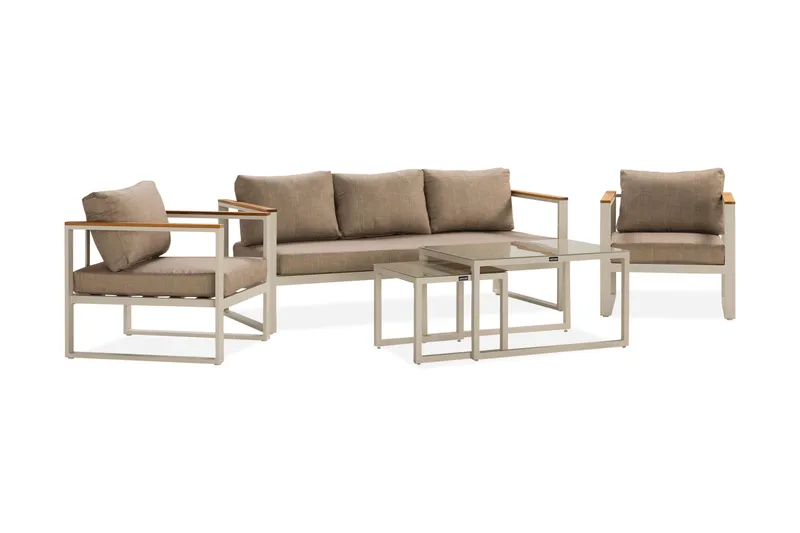 Aspvik Soffgrupp 5-sits - Grå / Beigea dynor - Products - Utemöbler & utemiljö - Loungemöbler - Loungeset & loungegrupp