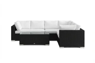 Bahamas L-formad utesoffa vänster, 6-sits med bord - Svart - Products - Utemöbler & utemiljö - Loungemöbler - Loungeset & loungegrupp