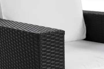 Bahamas Loungefåtölj utomhus i konstrotting för Uteplats och Trädgård - Svart / Vita dynor - Products - Utemöbler & utemiljö - Loungemöbler - Loungestol utomhus