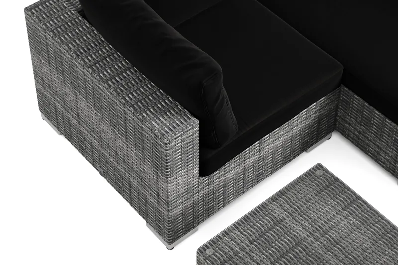 Bahamas U-formad utomhus loungegrupp med stängt avslut, 7-sits med bord - Grå - Products - Utemöbler & utemiljö - Loungemöbler - Loungeset & loungegrupp