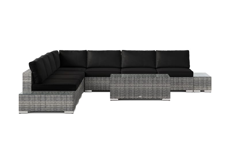 Bahamas utomhus hörnsoffa 7-sits vändbar med öppet avslut och bord - Grå - Products - Utemöbler & utemiljö - Loungemöbler - Loungeset & loungegrupp