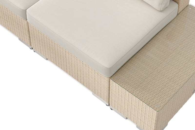 Bahamas utomhus hörnsoffa 7-sits vändbar med öppet avslut och bord med hylla - Beige - Products - Utemöbler & utemiljö - Loungemöbler - Loungeset & loungegrupp