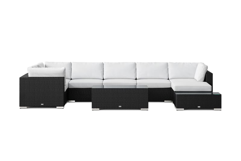 Bahamas utomhus U-soffa 7-sits vändbar divan med öppet avslut och bord - Svart - Products - Utemöbler & utemiljö - Loungemöbler - Loungeset & loungegrupp