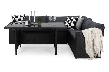 James Light Soffgrupp och Loungegrupp Utomhus  5-sits i konstrotting för Trädgård och Uteplats - Svart / Svarta dynor - Products - Utemöbler & utemiljö - Loungemöbler - Loungeset & loungegrupp