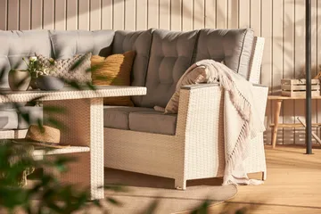 James Lyx Loungegrupp Vändbar - Vit / Gråa dynor - Products - Utemöbler & utemiljö - Loungemöbler - Loungeset & loungegrupp