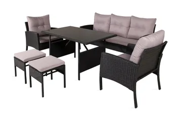 Knock Loungegrupp Utomhus - Svart - Products - Utemöbler & utemiljö - Loungemöbler - Loungeset & loungegrupp