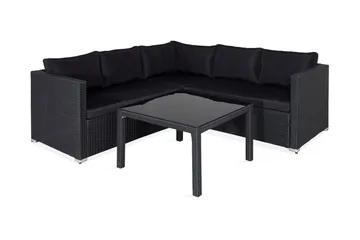 Kuba Loungegrupp Utomhus med Dynor - Svart - Products - Utemöbler & utemiljö - Loungemöbler - Loungeset & loungegrupp