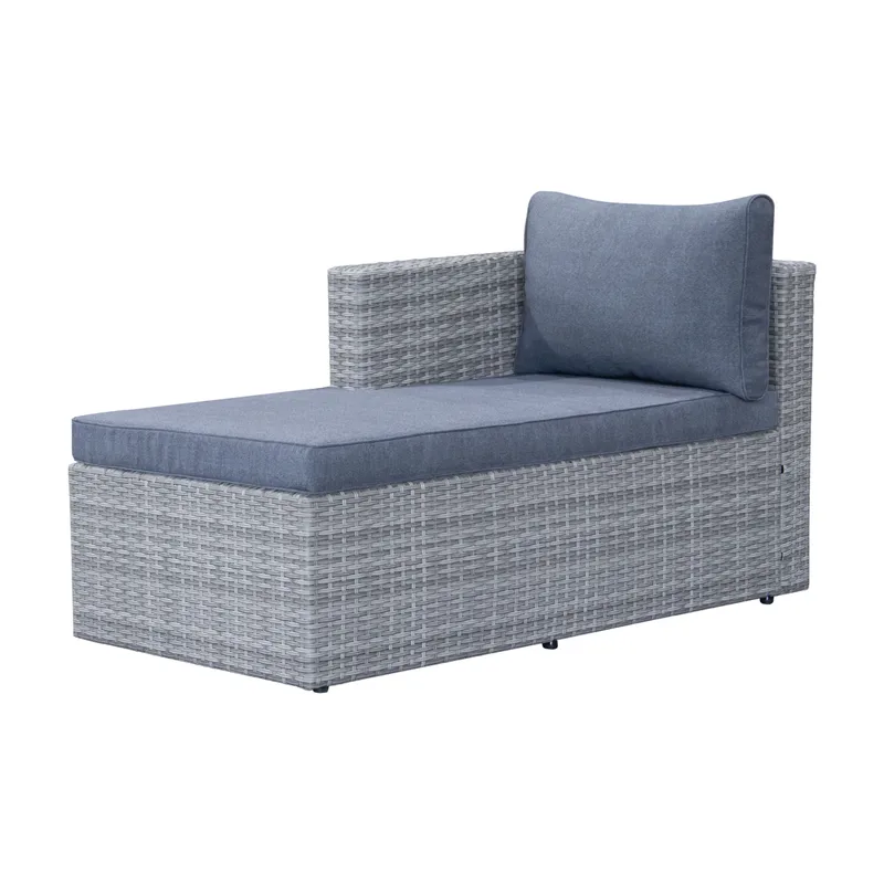 Mendoza l-formad 4-sits soffgrupp i konstrotting för altan och terrass - Grå / Blåa dynor - Products - Utemöbler & utemiljö - Loungemöbler - Loungeset & loungegrupp