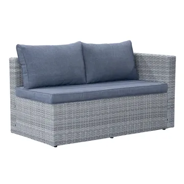 Mendoza l-formad 4-sits soffgrupp i konstrotting för altan och terrass - Grå / Blåa dynor - Products - Utemöbler & utemiljö - Loungemöbler - Loungeset & loungegrupp