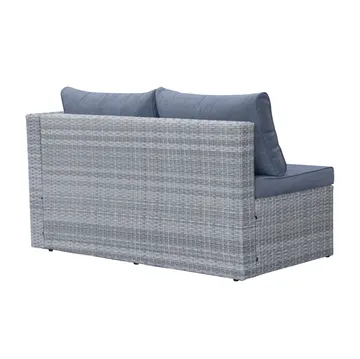 Mendoza l-formad 4-sits soffgrupp i konstrotting för altan och terrass - Grå / Blåa dynor - Products - Utemöbler & utemiljö - Loungemöbler - Loungeset & loungegrupp