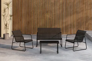 Scopello Soffgrupp Utomhus 4-sits - Svart - Products - Utemöbler & utemiljö - Loungemöbler - Loungeset & loungegrupp