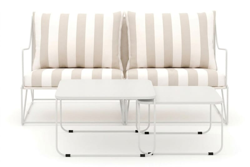 Usteryd 2 sits Loungesoffa med satsbord - Beige/Striped - Products - Utemöbler & utemiljö - Loungemöbler - Loungeset & loungegrupp