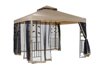 Leafie Paviljong 300x300 cm Stålram - Brun/Beige - Products - Utemöbler & utemiljö - Solskydd - Paviljong - Komplett paviljong