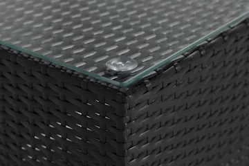 Bahamas Loungbord och Soffbord Utomhus 113 cm Konstrotting Glas - Svart - Products - Utemöbler & utemiljö - Utebord & trädgårdsbord - Loungebord & soffbord utomhus