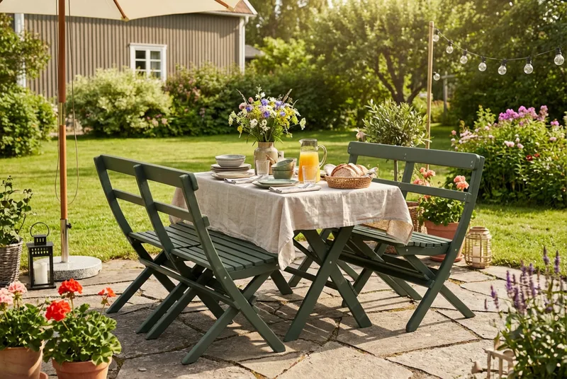 Landet Rektangulärt Matbord utomhus 118x70x74 cm i akacia trä - Mörkgrön - Products - Utemöbler & utemiljö - Utebord & trädgårdsbord - Matbord utomhus