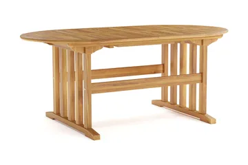 Menorca Stort Ovalt Förlängningbart Matbord i trä Utomhus 100x180 cm - Teak / Natur - Products - Utemöbler & utemiljö - Utebord & trädgårdsbord - Matbord utomhus